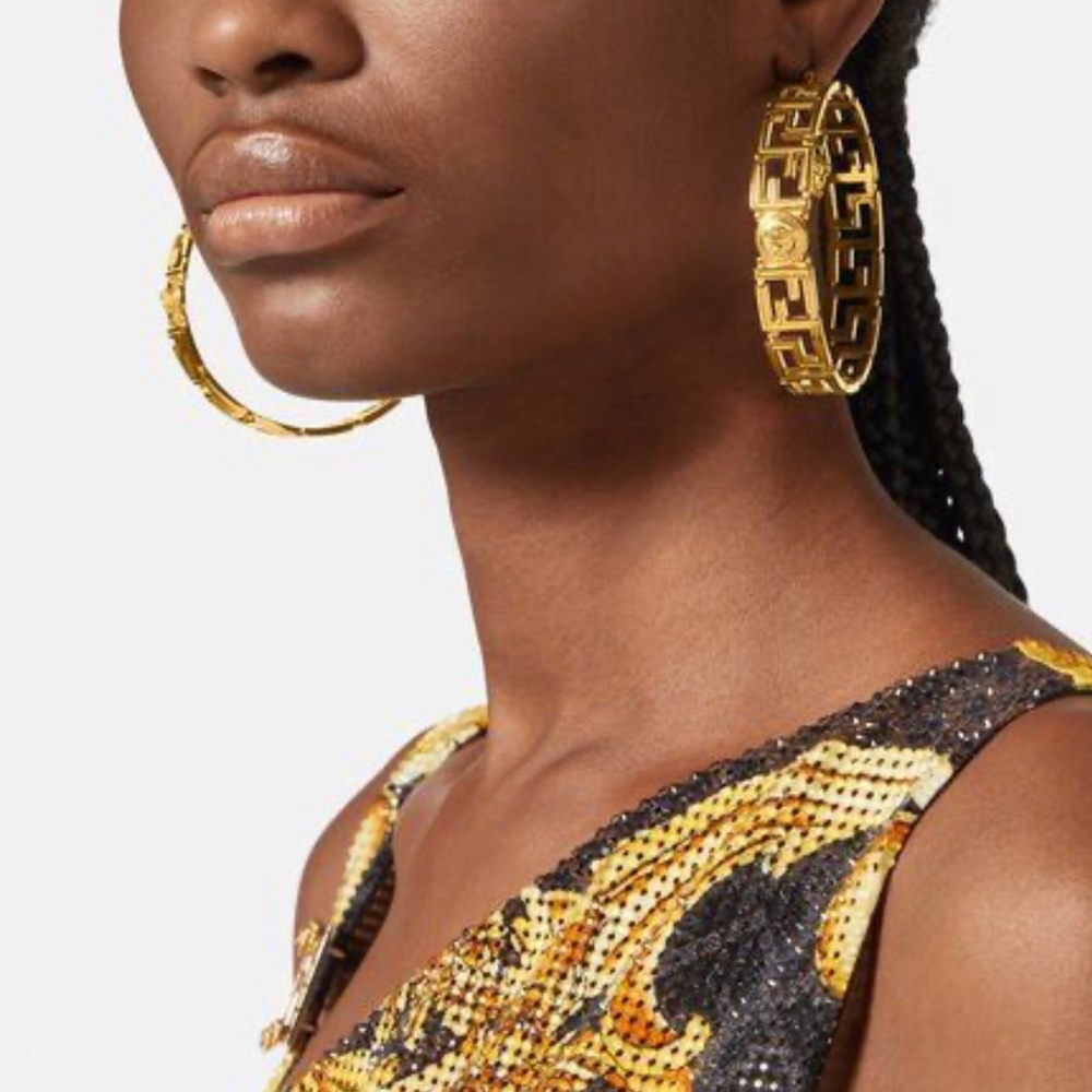 Fendace Greca Hoop Earrings $800